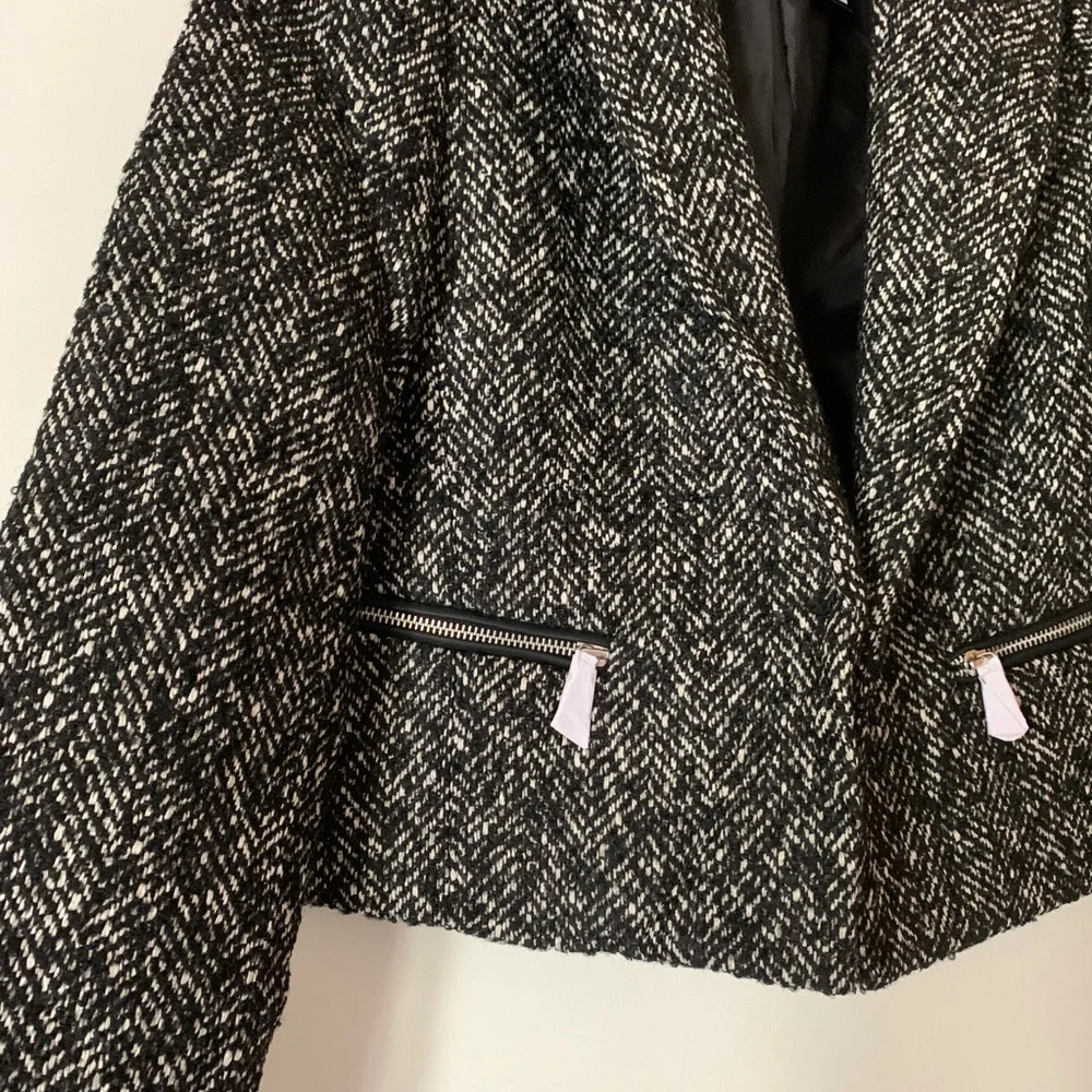 NWT Express Wool Herringbone Zip Pocket Jacket - Picture 4 of 8